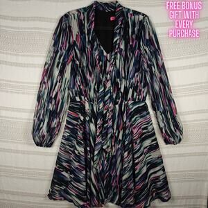 Betsey Johnson Multicolor Long Sleeve Sheer Dress Size 14 NWT